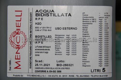 Double distilled water Rpe en-iso 3696 - 5 lt