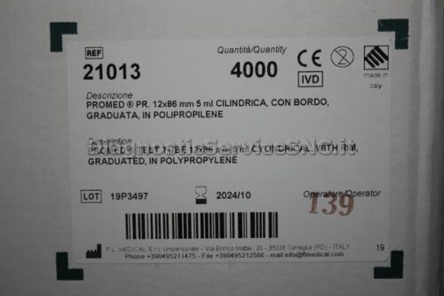 Prov. 5 ml cilindrica polipropilene 4.000 pz