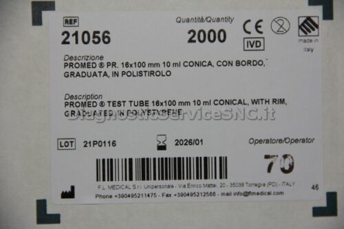 Prov. 10 ml conica polistirolo 2000 pz