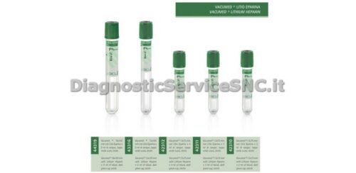Vacumed litio eparina 4 ml  tappo verde 100 pz
