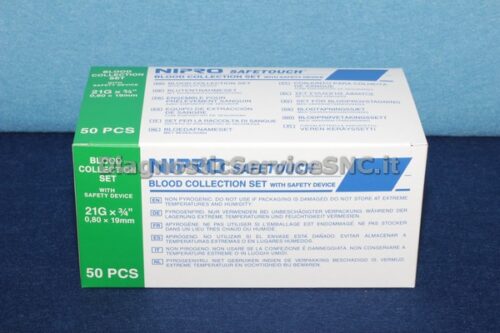 21G butterfly needle sampling set + safety device (50 pcs)