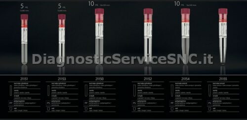 Prov. conica polistirolo 10 ml tappo rosso  1600 pz